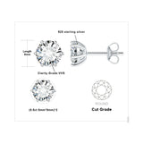 Moissanite Stud Earrings – D Color 925 Sterling Silver Classic Solitaire Earrings for Women - Julie bags