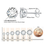 Moissanite Stud Earrings – D Color 925 Sterling Silver Classic Solitaire Earrings for Women - Julie bags