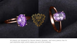 Oval Amethyst Gemstone Ring – 925 Sterling Silver Dainty Gold Plated Ring for Women - Julie bags