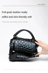 Timeless Sophistication: Genuine Leather Women's Square Crossbody Messenger Bag - Julie bags