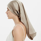 100% Mulberry Silk Bonnet for Sleeping – Long Adjustable Hair Cap