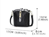Knitted Series: Stylish Genuine Leather Bucket Bag and Crossbody Chic - Julie bags
