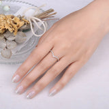 JewelryPalace 5A CZ V Half Eternity Stakable 925 Sterling Silver Wedding Band Ring for Woman Anniversary Gift Fine Jewelry - Julie bags