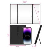 Foldable LED Makeup Mirror – 3-Way Travel Vanity Mirror with Adjustable Stand