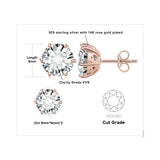 Moissanite Stud Earrings – D Color 925 Sterling Silver Classic Solitaire Earrings for Women - Julie bags
