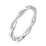 Infinity Love Moissanite Band Ring – 925 Sterling Silver Stackable Rope Design Ring for Women - Julie bags