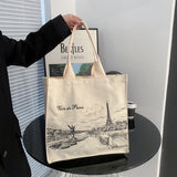 Paris Eiffel Tower women Canvas tote Bag