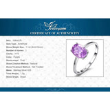 Oval Amethyst Gemstone Ring – 925 Sterling Silver Dainty Gold Plated Ring for Women - Julie bags