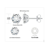 Moissanite Stud Earrings – D Color 925 Sterling Silver Classic Solitaire Earrings for Women - Julie bags