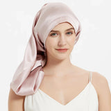 100% Mulberry Silk Bonnet for Sleeping – Long Adjustable Hair Cap
