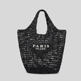 Chic Hollow Tote: Brand Letter Straw Handbag for Women - Julie bags