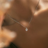 1CT Moissanite Pendant Necklace – 925 Sterling Silver Dainty Prong Setting Necklace for Women - Julie bags