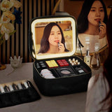 Glamour on the Go: Women LED Light Cosmetic Bag - Julie bags