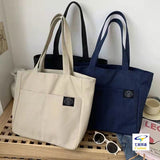 Effortless Elegance: Women's Solid Color Canvas Tote Bag - Julie bags