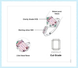 Pink Gemstone Cocktail Ring – 925 Sterling Silver Adjustable Statement Ring for Women - Julie bags