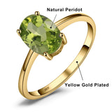 Oval Amethyst Gemstone Ring – 925 Sterling Silver Dainty Gold Plated Ring for Women - Julie bags