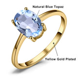 Oval Amethyst Gemstone Ring – 925 Sterling Silver Dainty Gold Plated Ring for Women - Julie bags