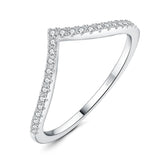 JewelryPalace 5A CZ V Half Eternity Stakable 925 Sterling Silver Wedding Band Ring for Woman Anniversary Gift Fine Jewelry - Julie bags