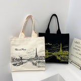 Paris Eiffel Tower women Canvas tote Bag
