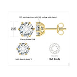 Moissanite Stud Earrings – D Color 925 Sterling Silver Classic Solitaire Earrings for Women - Julie bags