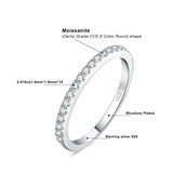Moissanite Half Eternity Ring – 925 Sterling Silver Gold Plated for Women - Julie bags