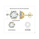 Moissanite Stud Earrings – D Color 925 Sterling Silver Classic Solitaire Earrings for Women - Julie bags