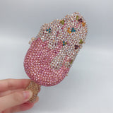 Sparkling Elegance: Crystal Ice-cream Evening Bag with Rhinestone Accents - Julie bags