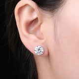 Moissanite Stud Earrings – D Color 925 Sterling Silver Classic Solitaire Earrings for Women - Julie bags