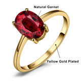 Oval Amethyst Gemstone Ring – 925 Sterling Silver Dainty Gold Plated Ring for Women - Julie bags