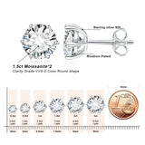 Moissanite Stud Earrings – D Color 925 Sterling Silver Classic Solitaire Earrings for Women - Julie bags