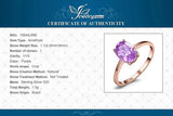 Oval Amethyst Gemstone Ring – 925 Sterling Silver Dainty Gold Plated Ring for Women - Julie bags