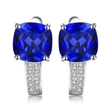Green Emerald Cushion Cut Huggie Earrings – 925 Sterling Silver Gemstone Hoop Earrings for Women - Julie bags