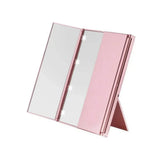Foldable LED Makeup Mirror – 3-Way Travel Vanity Mirror with Adjustable Stand