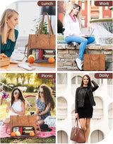 PU Leather Floral Lunch & Laptop Tote – Women’s Work Bag - Julie bags