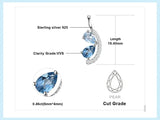 Sky Blue & London Blue Topaz Pendant Necklace – 925 Sterling Silver Teardrop Gemstone Necklace for Women - Julie bags