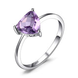Oval Amethyst Gemstone Ring – 925 Sterling Silver Dainty Gold Plated Ring for Women - Julie bags