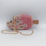 Sparkling Elegance: Crystal Ice-cream Evening Bag with Rhinestone Accents - Julie bags