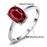 Oval Amethyst Gemstone Ring – 925 Sterling Silver Dainty Gold Plated Ring for Women - Julie bags