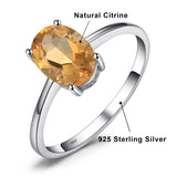 Oval Amethyst Gemstone Ring – 925 Sterling Silver Dainty Gold Plated Ring for Women - Julie bags