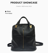 Vintage Genuine Leather Women's Backpack: Stylish Anti-Theft School Bag - Julie bags