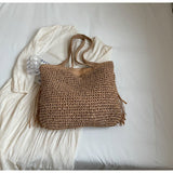 Sun-Kissed Style: Embrace the Serenity with our Striped Beach Straw Bag - Julie bags