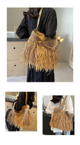 Sun-Kissed Style: Embrace the Serenity with our Striped Beach Straw Bag - Julie bags