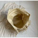 Sun-Kissed Style: Embrace the Serenity with our Striped Beach Straw Bag - Julie bags