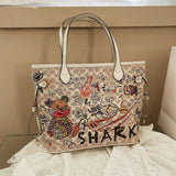 CHIC AND PLAYFUL: BEAR GRAFFITI FASHION TOTE BAG - Julie bags