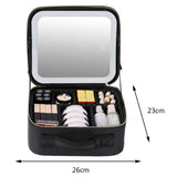 Illuminate Your Beauty: Large Capacity Cosmetic Bag with LED Mirror - Julie bags