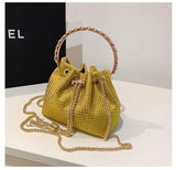 Trendy and Colorful: Women's Diamante Chain Tassel Crossbody Bucket Bag - Julie bags