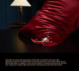 Red Rose Elegance: Pure Mulberry Silk Pillowcase with Floral Embroidery