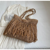 Sun-Kissed Style: Embrace the Serenity with our Striped Beach Straw Bag - Julie bags