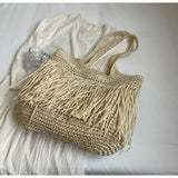 Sun-Kissed Style: Embrace the Serenity with our Striped Beach Straw Bag - Julie bags