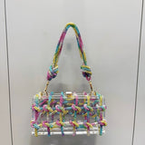Exquisite Elegance: Designer Woven Diamonds Shoulder Bag - Julie bags